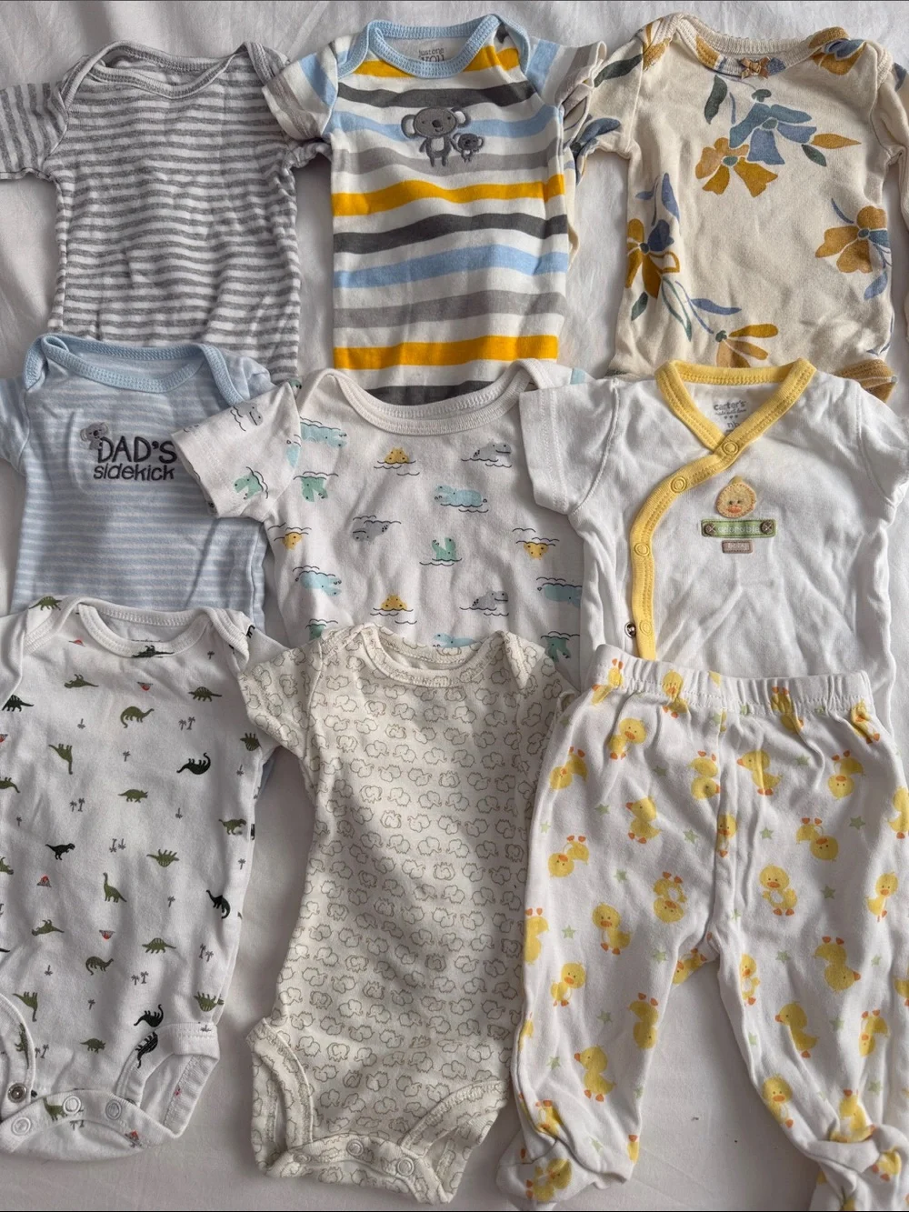 Carter's Baby girl Mixed Pajama & Onesie bundle size newborn